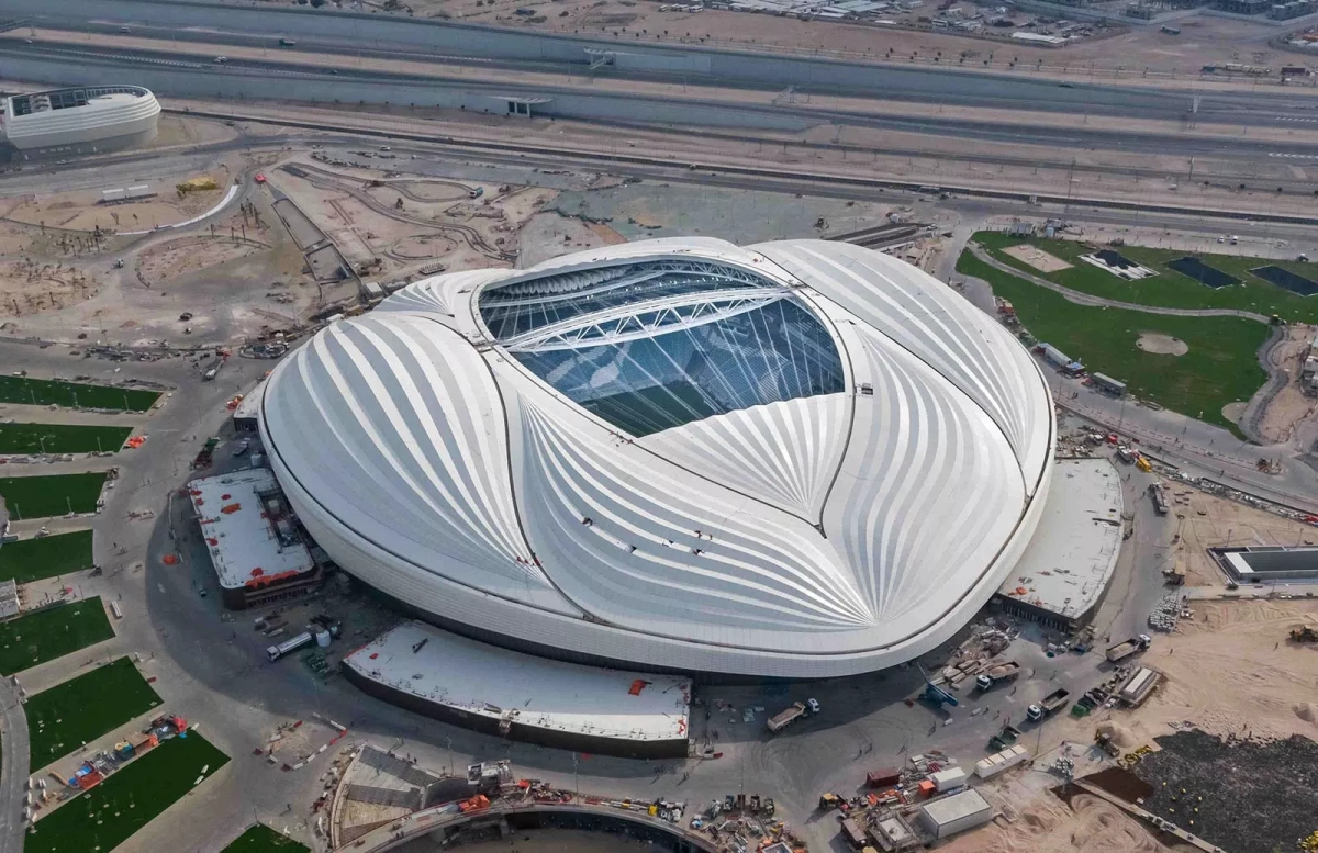 Copa do mundo 2022, edifícios vetoriais 3d do estádio al janoub